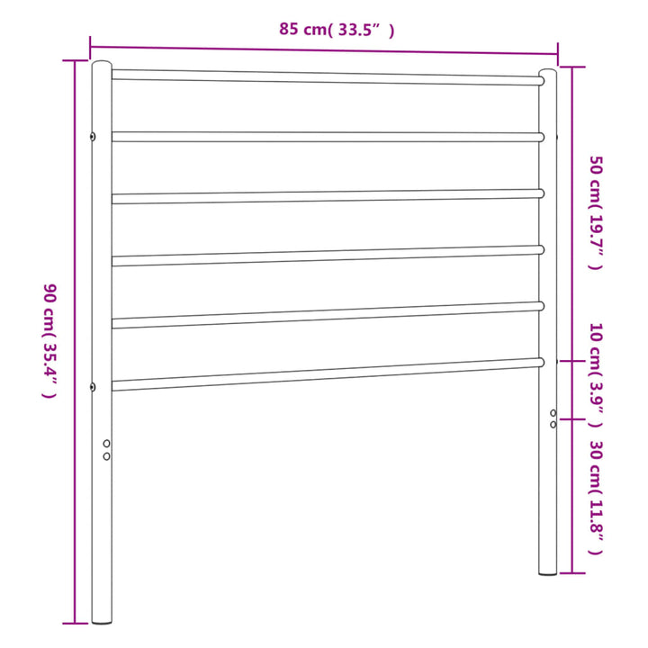 vidaXL Hoofdbord metaal wit 80 cm