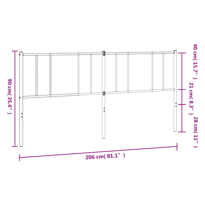 Hoofdbord metaal wit 200 cm