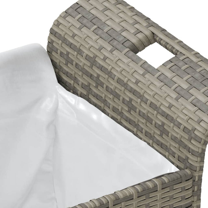 Tuinbank met kussen 116x46x57 cm poly rattan grijs