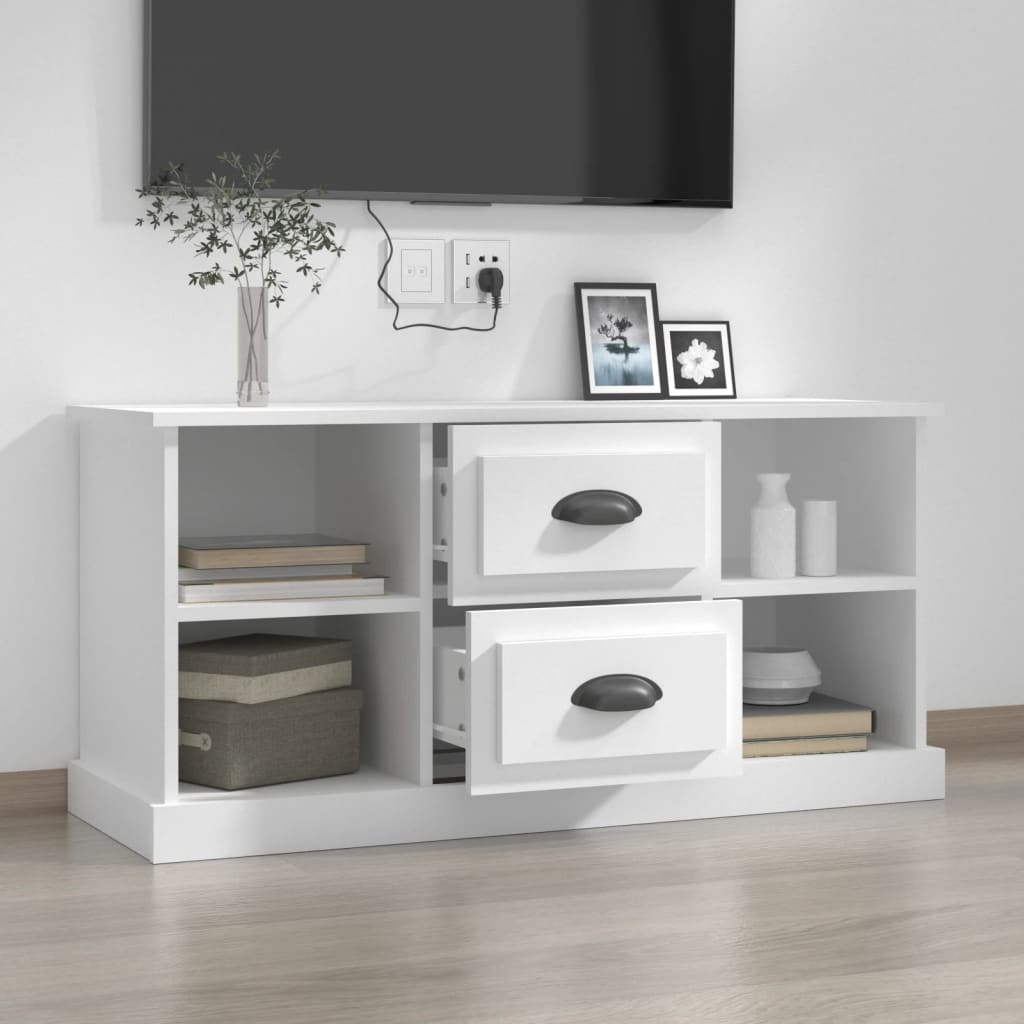 Tv-meubel 99,5x35,5x48 cm bewerkt hout wit