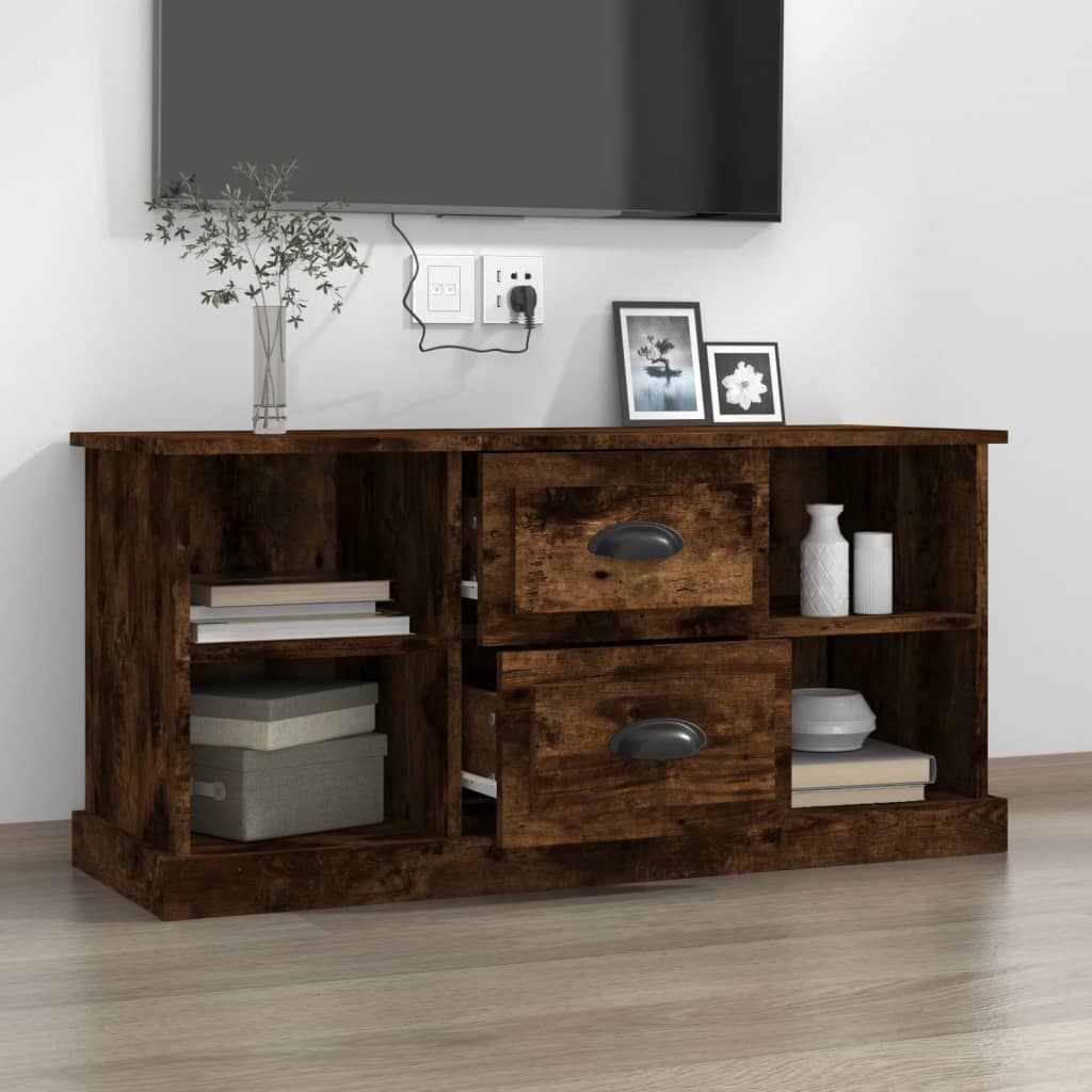 Tv-meubel 99,5x35,5x48 cm bewerkt hout gerookt eikenkleurig