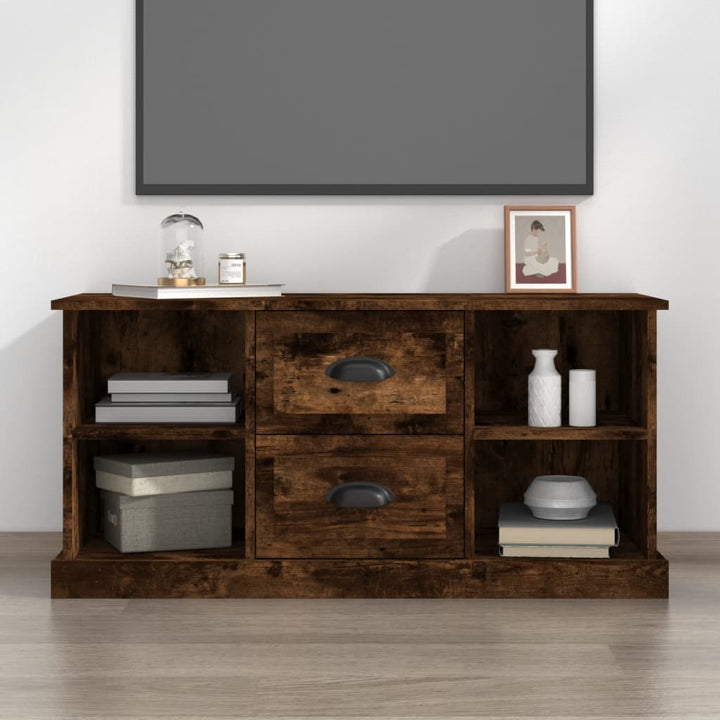 Tv-meubel 99,5x35,5x48 cm bewerkt hout gerookt eikenkleurig