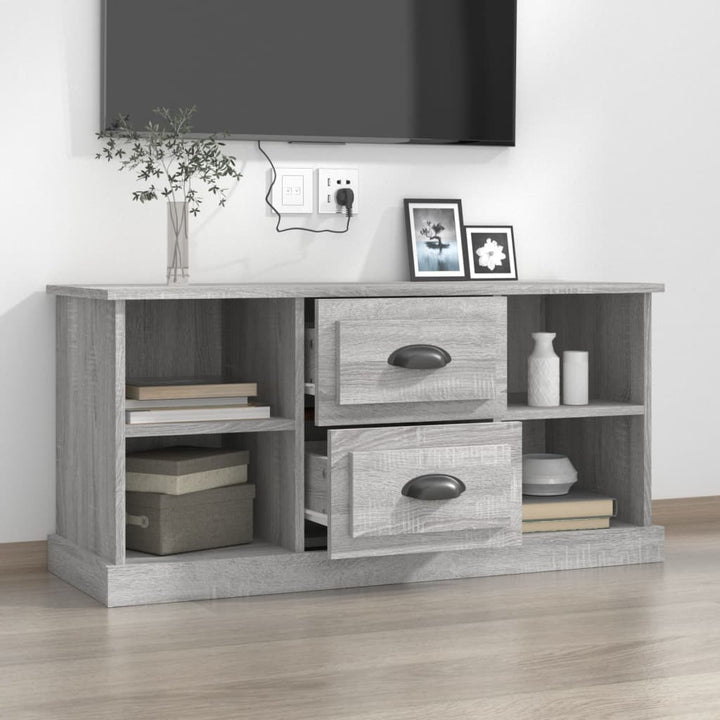 Tv-meubel 99,5x35,5x48 cm bewerkt hout grijs sonoma eikenkleur