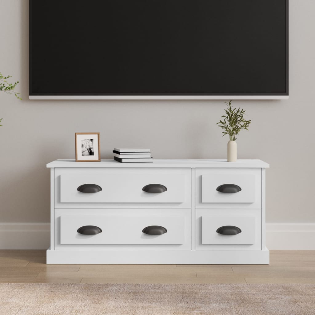 Tv-meubel 100x35,5x45 cm bewerkt hout wit
