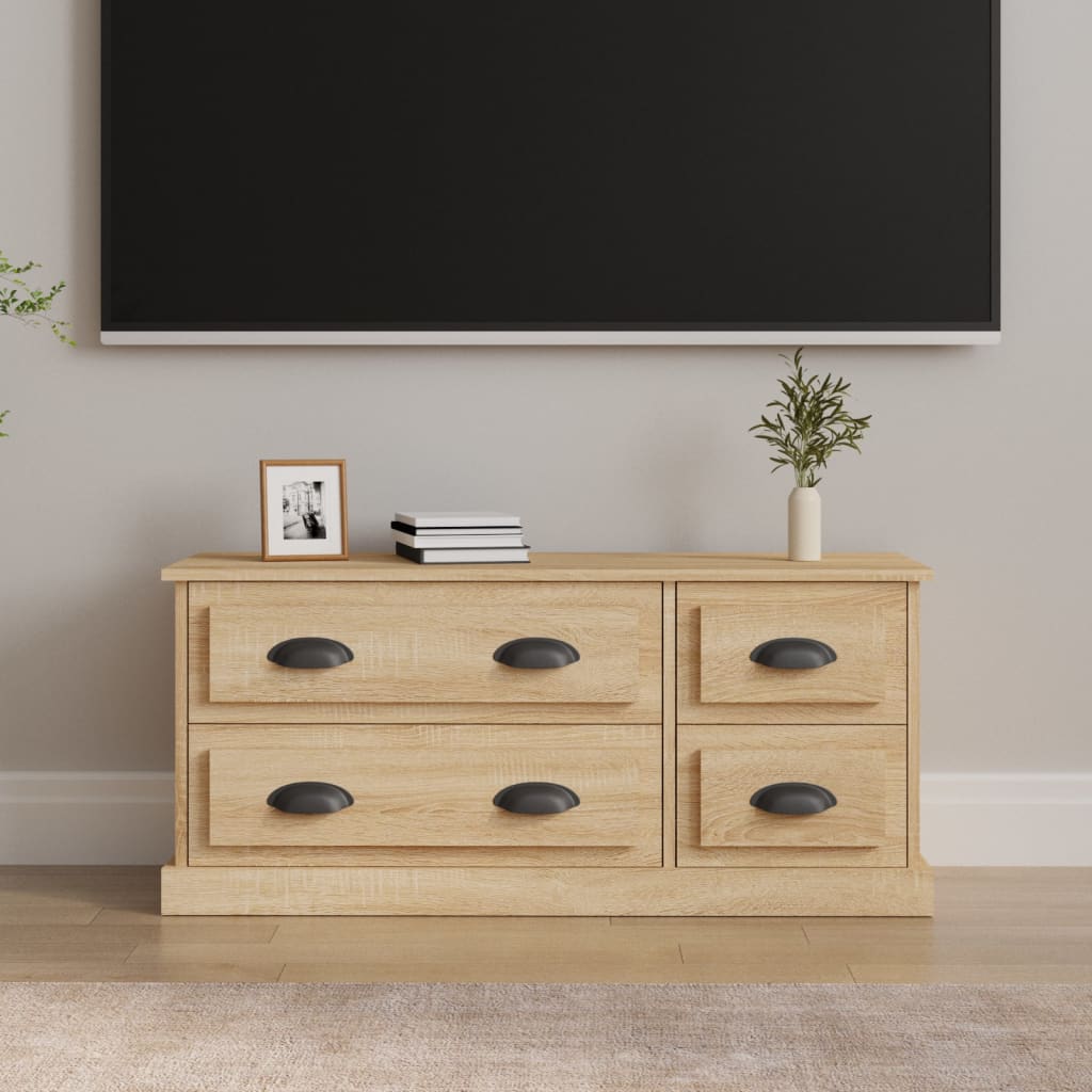 Tv-meubel 100x35,5x45 cm bewerkt hout sonoma eikenkleurig