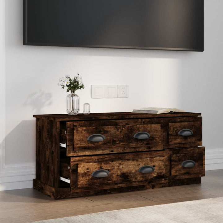 Tv-meubel 100x35,5x45 cm bewerkt hout gerookt eikenkleurig