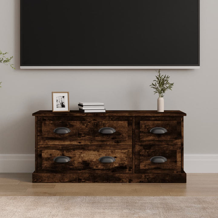 Tv-meubel 100x35,5x45 cm bewerkt hout gerookt eikenkleurig