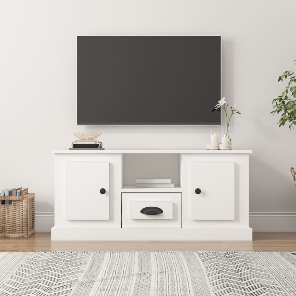 Tv-meubel 100x35,5x45 cm bewerkt hout wit