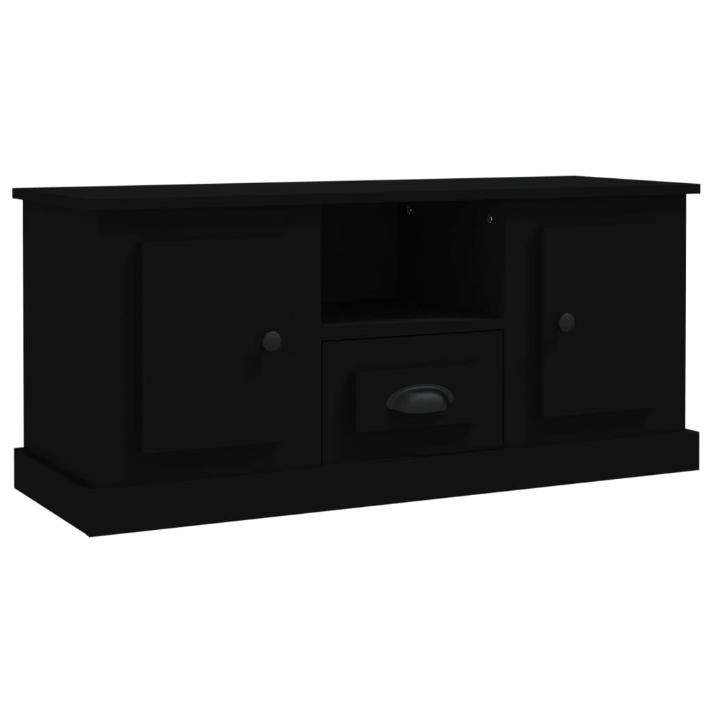 Tv-meubel 100x35,5x45 cm bewerkt hout zwart