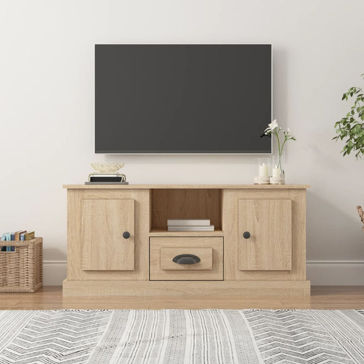 Tv-meubel 100x35,5x45 cm bewerkt hout sonoma eikenkleurig