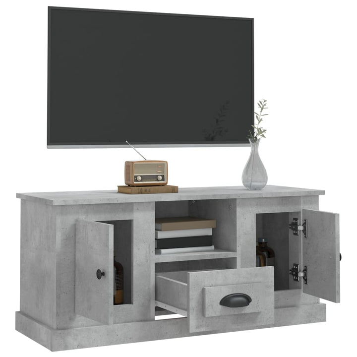 Tv-meubel 100x35,5x45 cm bewerkt hout betongrijs