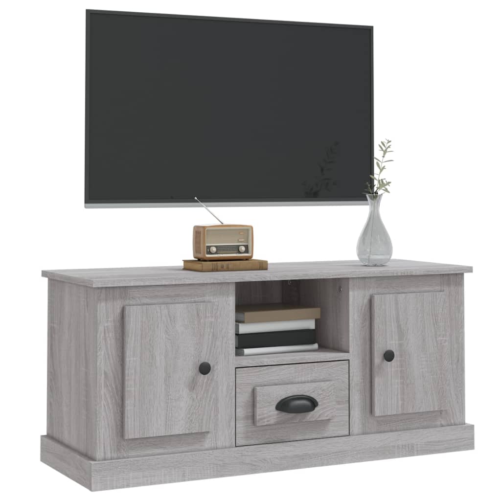 Tv-meubel 100x35,5x45 cm bewerkt hout grijs sonoma eikenkleurig