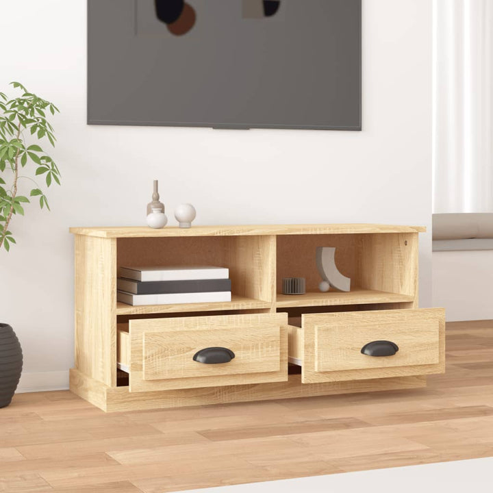 Tv-meubel 93x35,5x45 cm bewerkt hout sonoma eikenkleurig