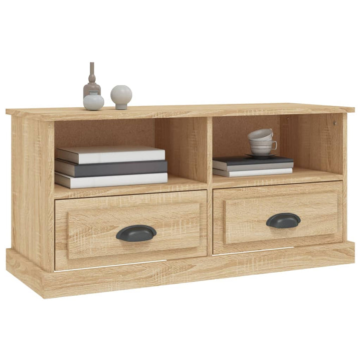 Tv-meubel 93x35,5x45 cm bewerkt hout sonoma eikenkleurig