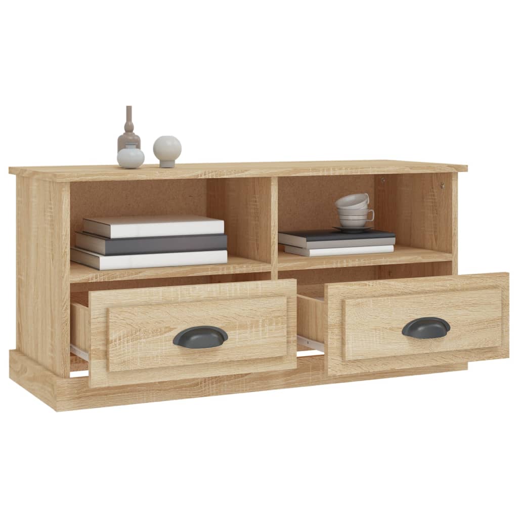 Tv-meubel 93x35,5x45 cm bewerkt hout sonoma eikenkleurig