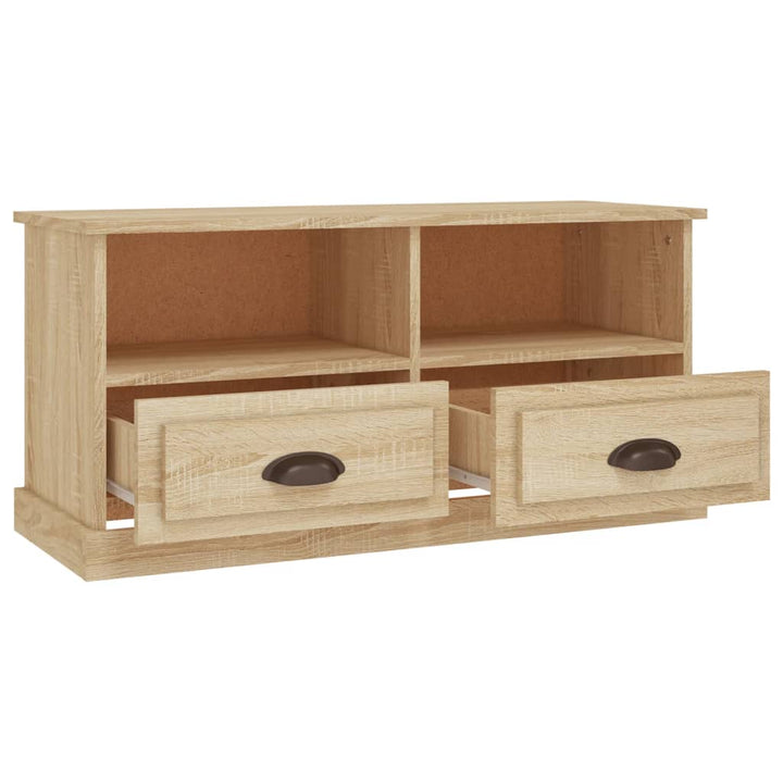 Tv-meubel 93x35,5x45 cm bewerkt hout sonoma eikenkleurig