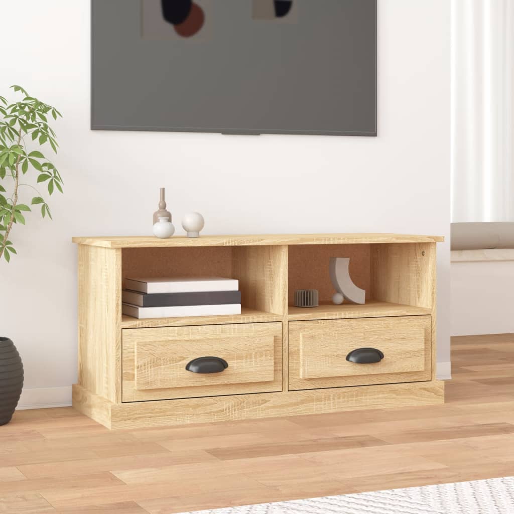 Tv-meubel 93x35,5x45 cm bewerkt hout sonoma eikenkleurig