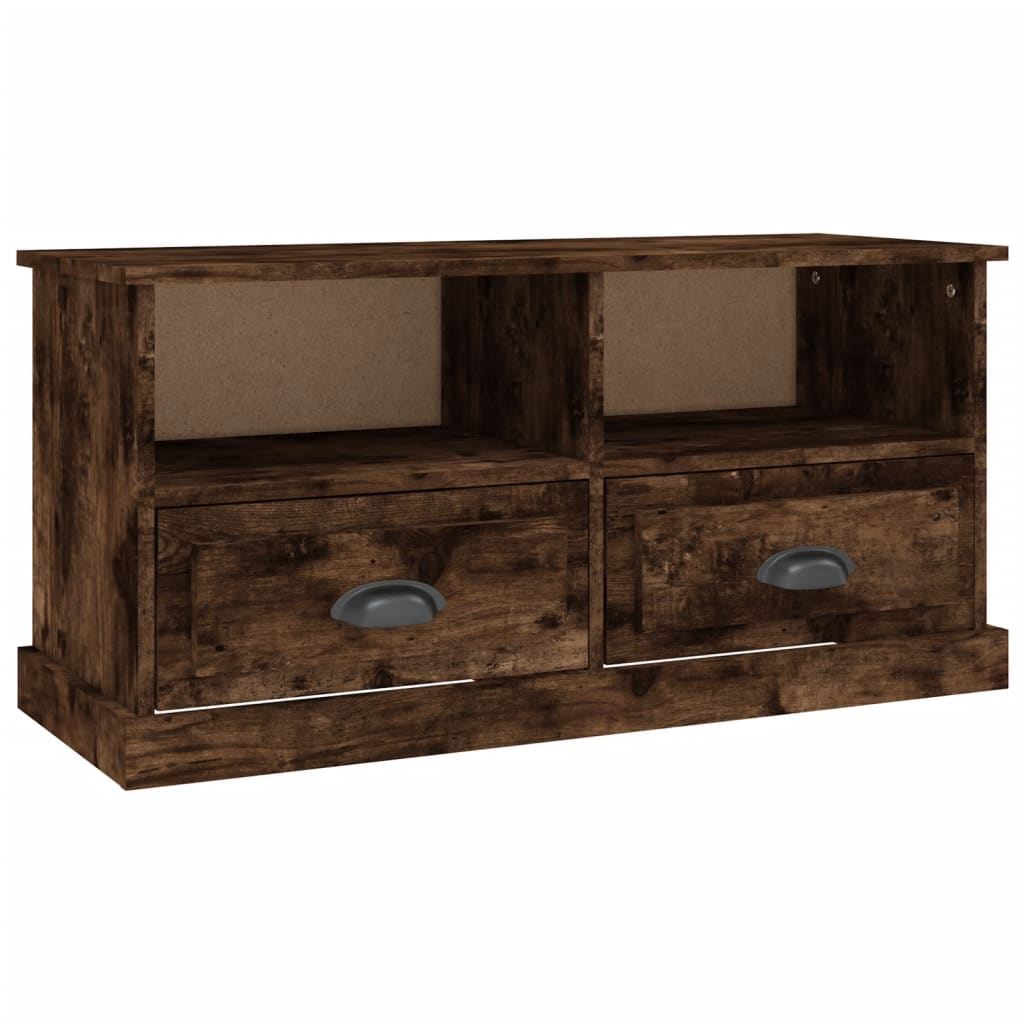 Tv-meubel 93x35,5x45 cm bewerkt hout gerookt eikenkleurig