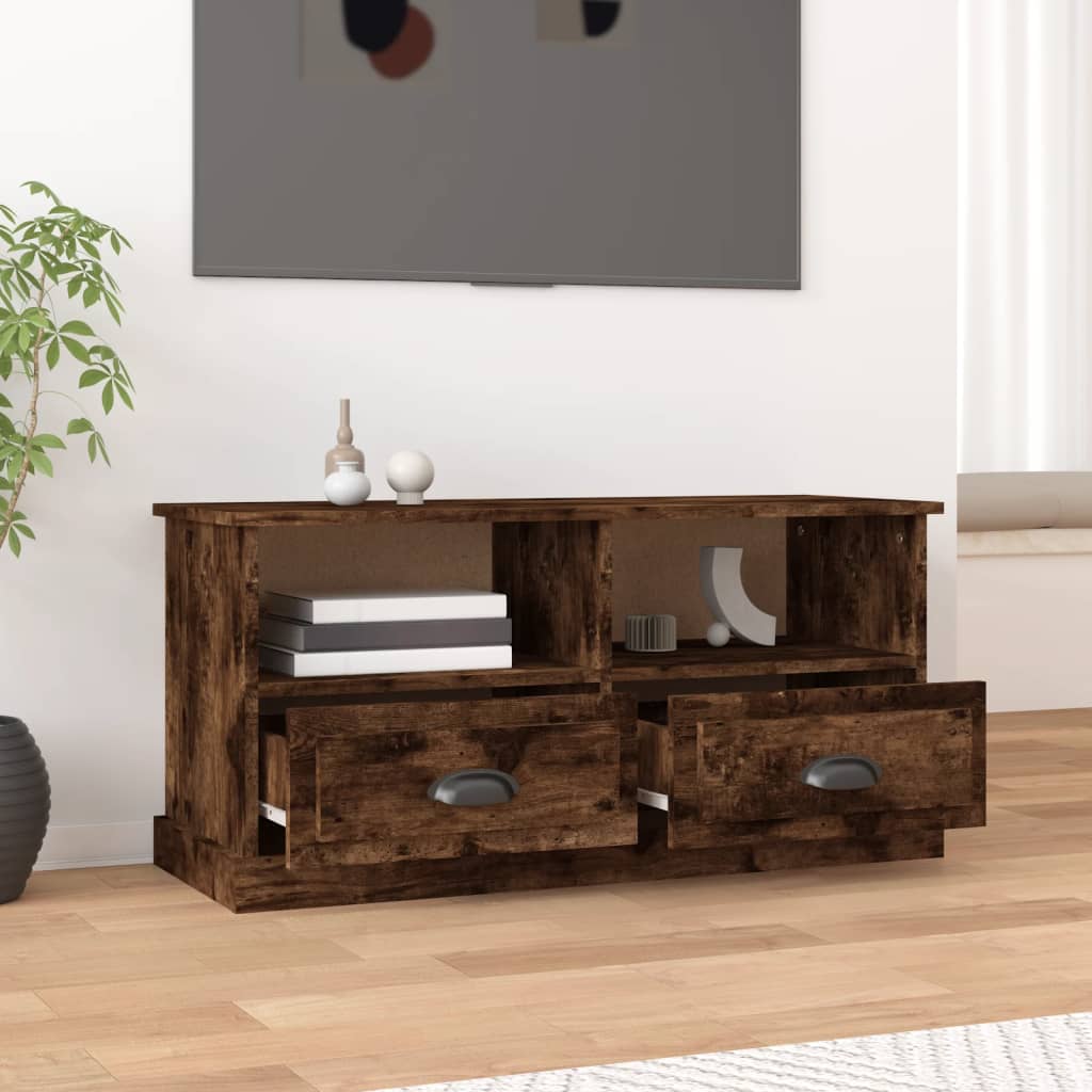 Tv-meubel 93x35,5x45 cm bewerkt hout gerookt eikenkleurig