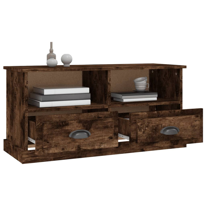 Tv-meubel 93x35,5x45 cm bewerkt hout gerookt eikenkleurig