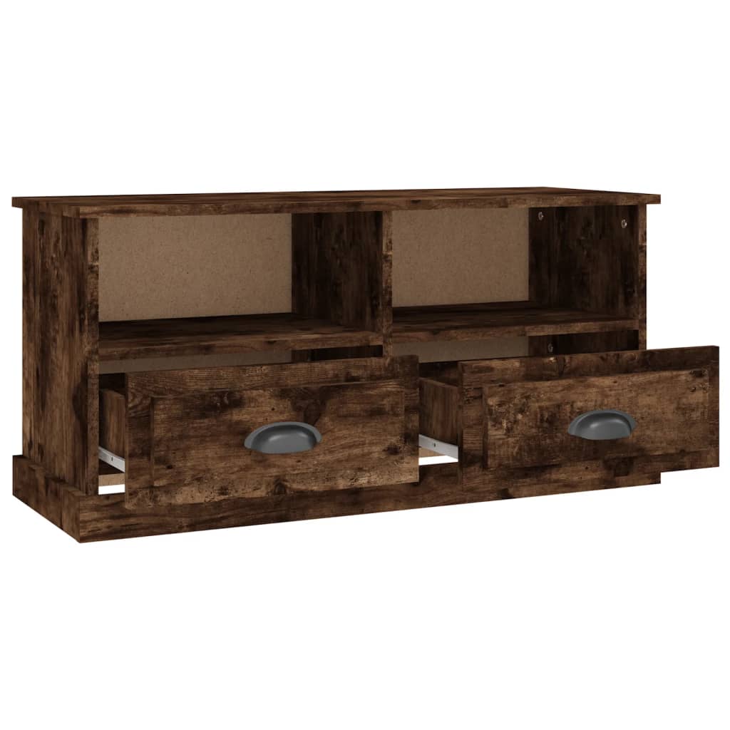 Tv-meubel 93x35,5x45 cm bewerkt hout gerookt eikenkleurig