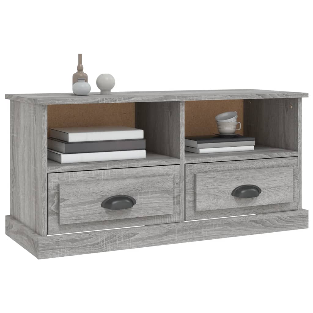 Tv-meubel 93x35,5x45 cm bewerkt hout grijs sonoma eikenkleurig