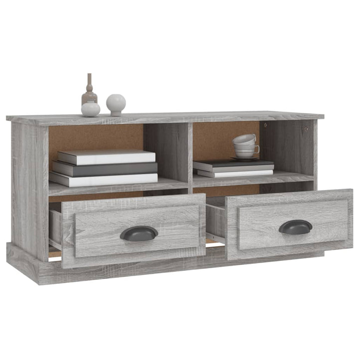 Tv-meubel 93x35,5x45 cm bewerkt hout grijs sonoma eikenkleurig