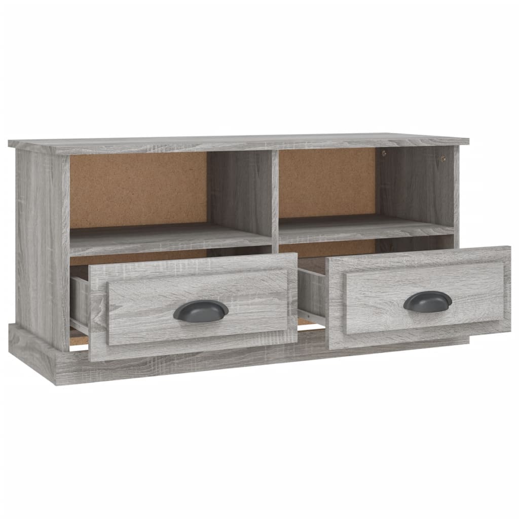 Tv-meubel 93x35,5x45 cm bewerkt hout grijs sonoma eikenkleurig