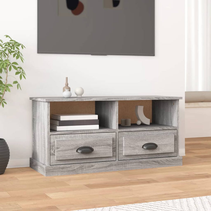 Tv-meubel 93x35,5x45 cm bewerkt hout grijs sonoma eikenkleurig