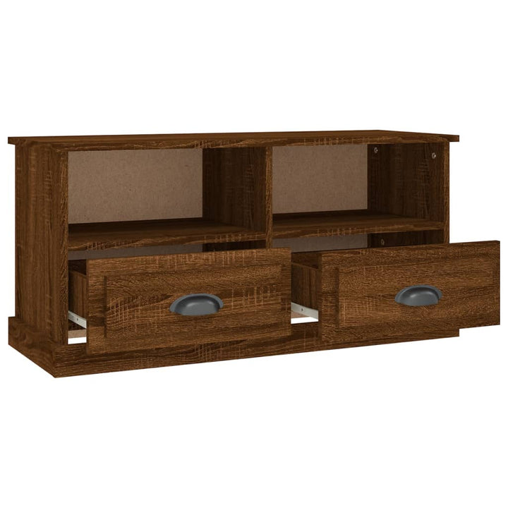 Tv-meubel 93x35,5x45 cm bewerkt hout bruineikenkleurig