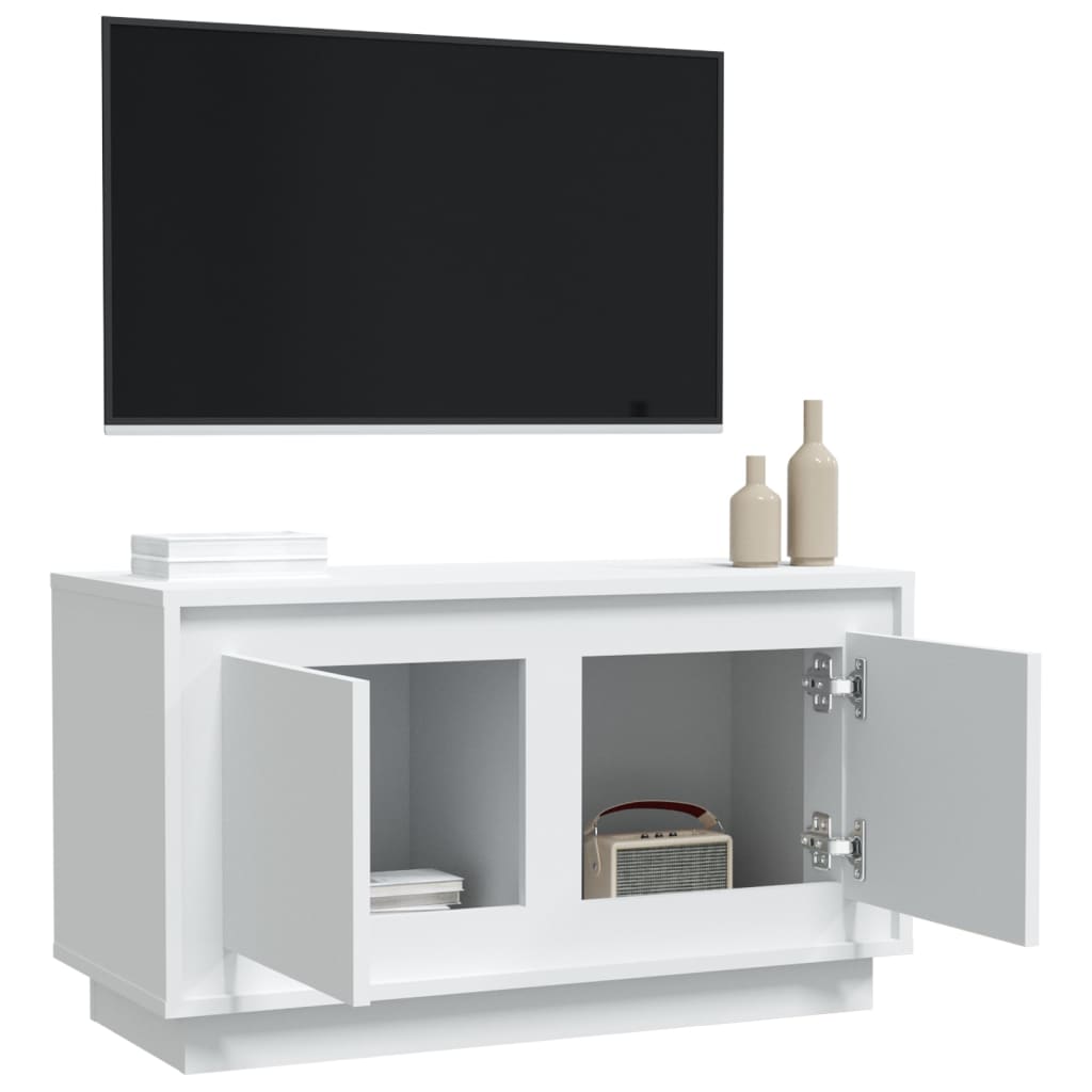 Tv-meubel 80x35x45 cm bewerkt hout wit