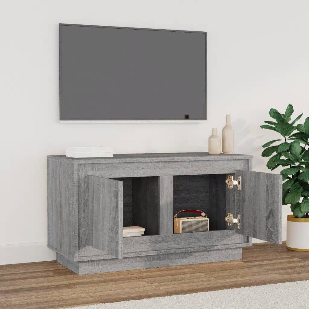 Tv-meubel 80x35x45 cm bewerkt hout grijs sonoma eikenkleurig