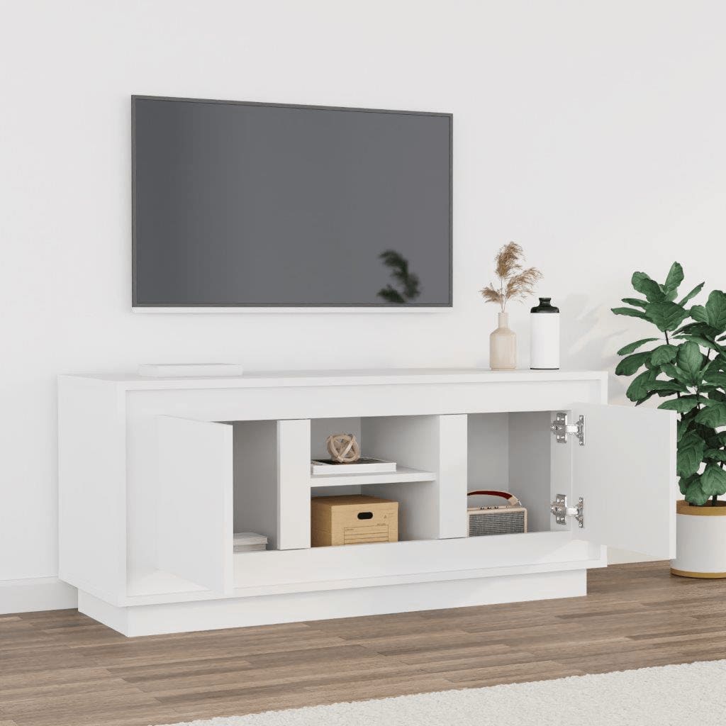 Tv-meubel 102x35x45 cm bewerkt hout wit