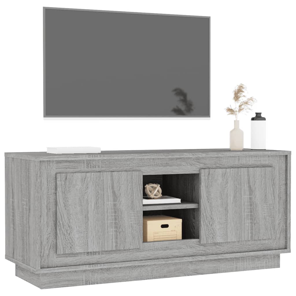 Tv-meubel 102x35x45 cm bewerkt hout grijs sonoma eikenkleurig