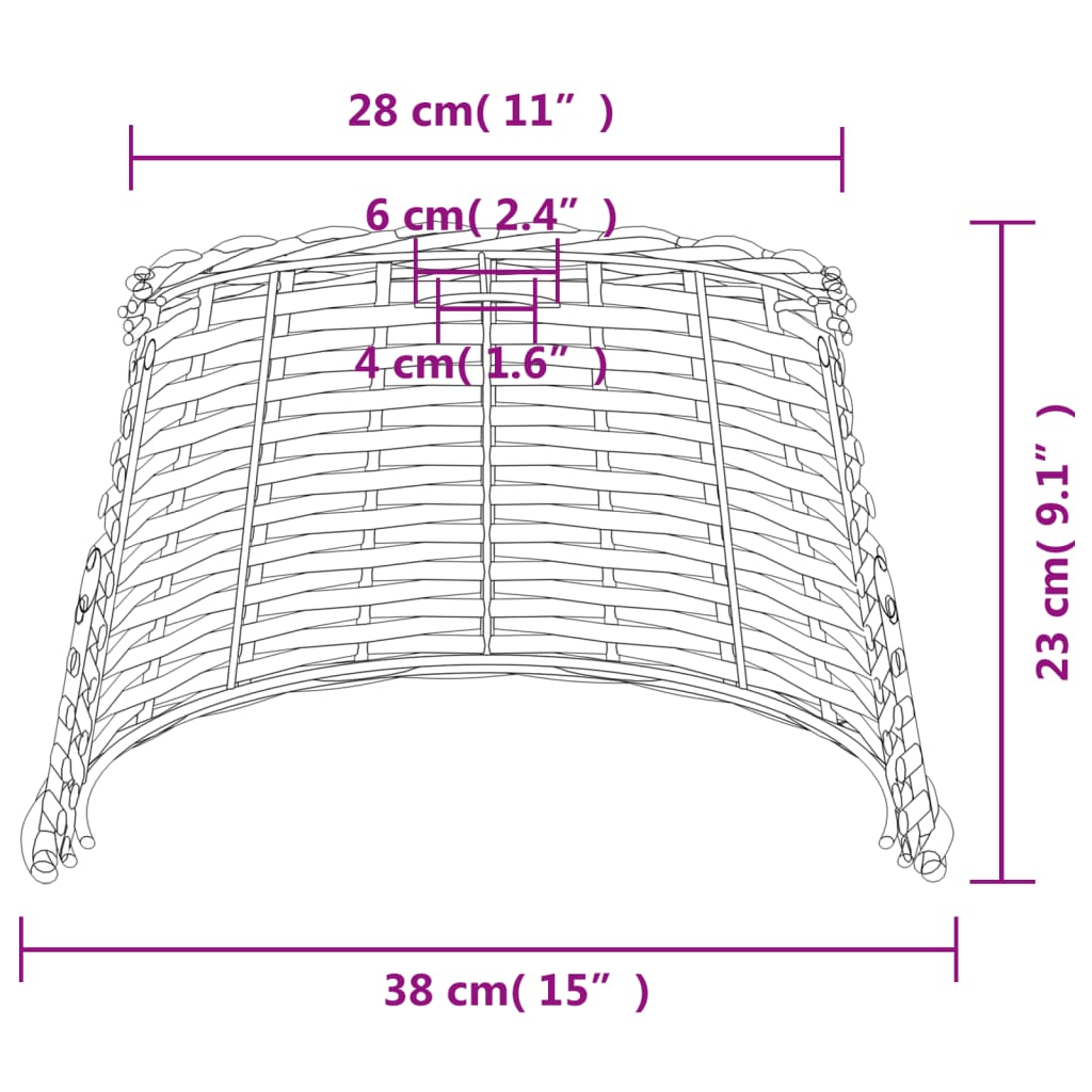 Lampenkap ø˜38x23 cm riet wit