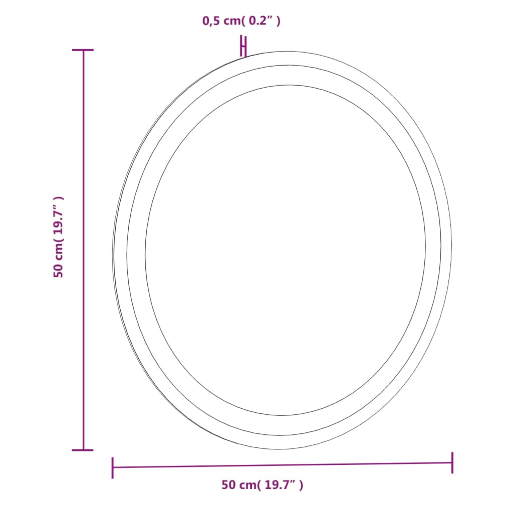 Badkamerspiegel LED rond 50 cm