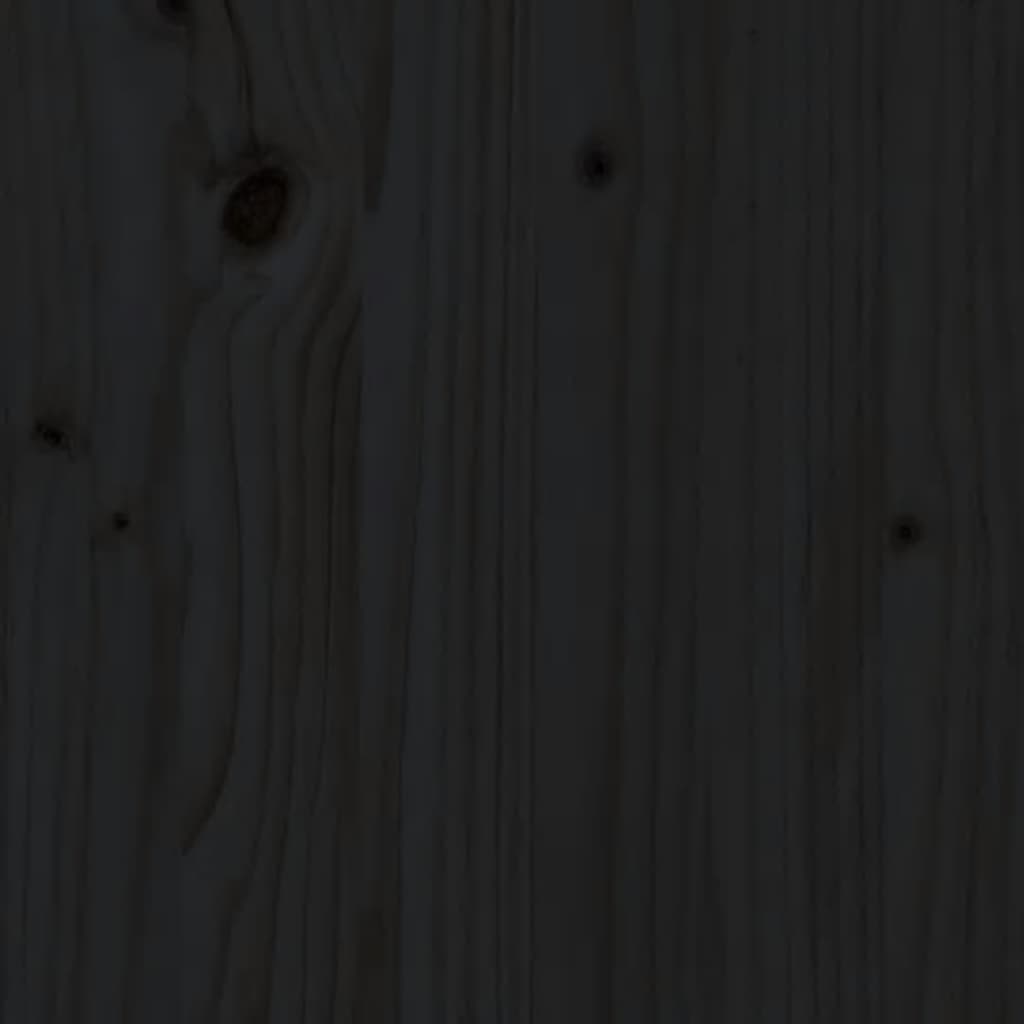 Bankje met plantenbakken 184,5x39,5x56,5 cm grenenhout zwart