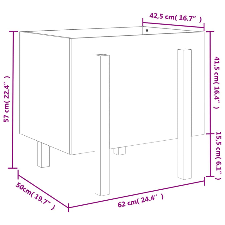 810552 Plantenbak 62x50x57 cm massief grenenhout honingbruin