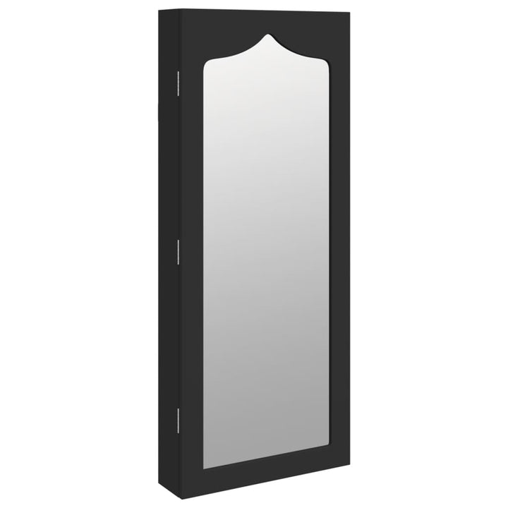 Sieradenkast met spiegel wandgemonteerd 37,5x10x90 cm zwart
