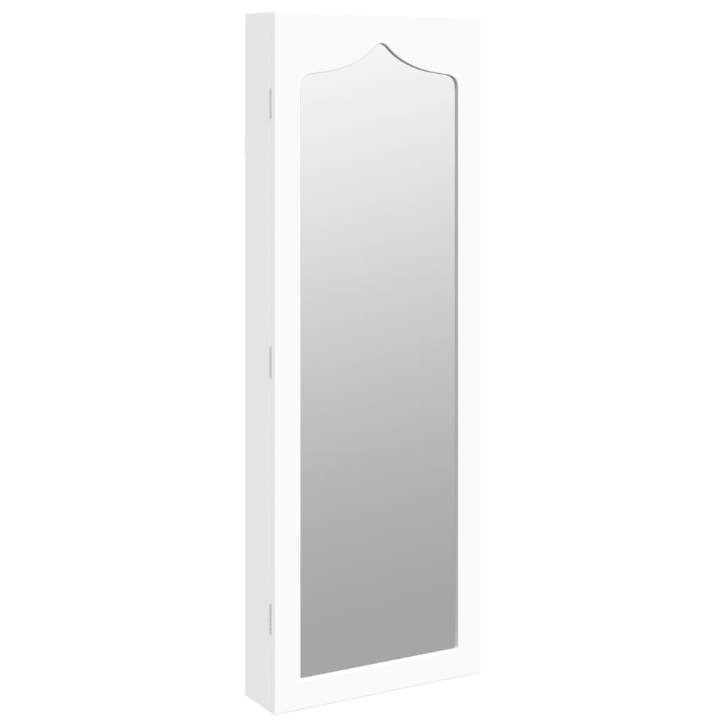 Sieradenkast met spiegel wandgemonteerd 37,5x10x106 cm wit