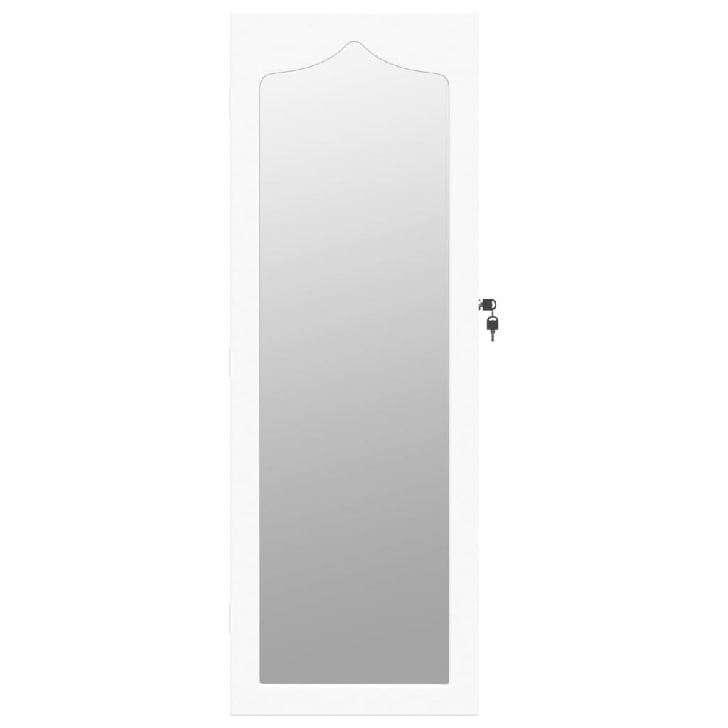 Sieradenkast met spiegel wandgemonteerd 37,5x10x106 cm wit