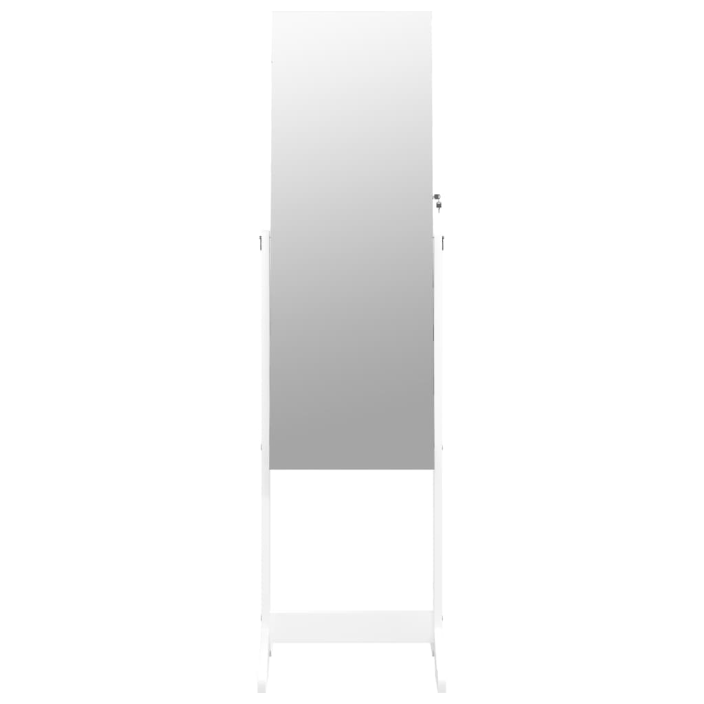Sieradenkast met spiegel vrijstaand 42x38x152 cm wit