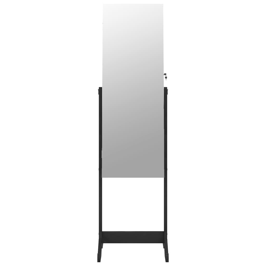 Sieradenkast met spiegel vrijstaand 42x38x152 cm zwart