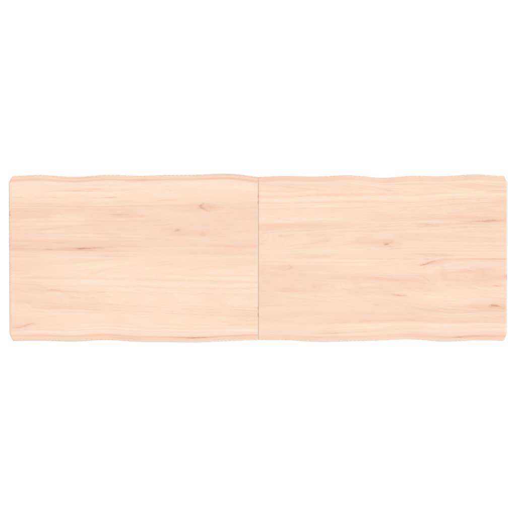 Tafelblad natuurlijke rand 120x40x6 cm massief eikenhout