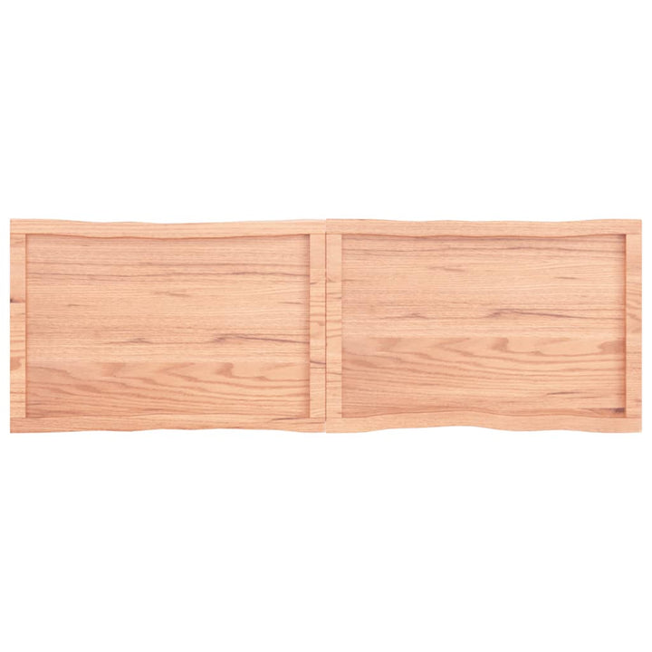 Tafelblad natuurlijke rand 160x50x6 cm eikenhout lichtbruin