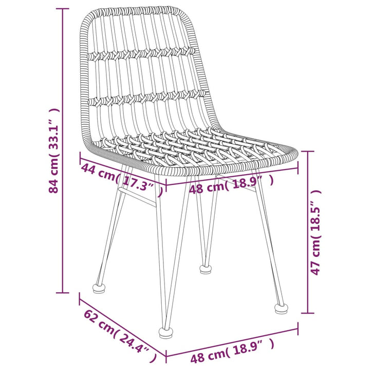 3-delige Tuinset poly rattan zwart