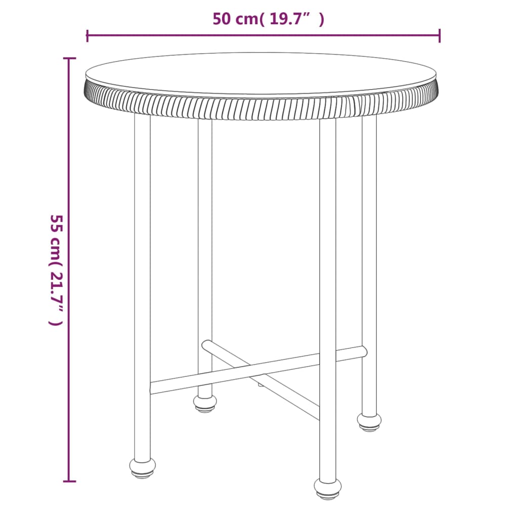 3-delige Tuinset poly rattan zwart