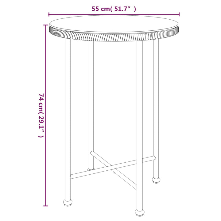 3-delige Tuinset poly rattan zwart