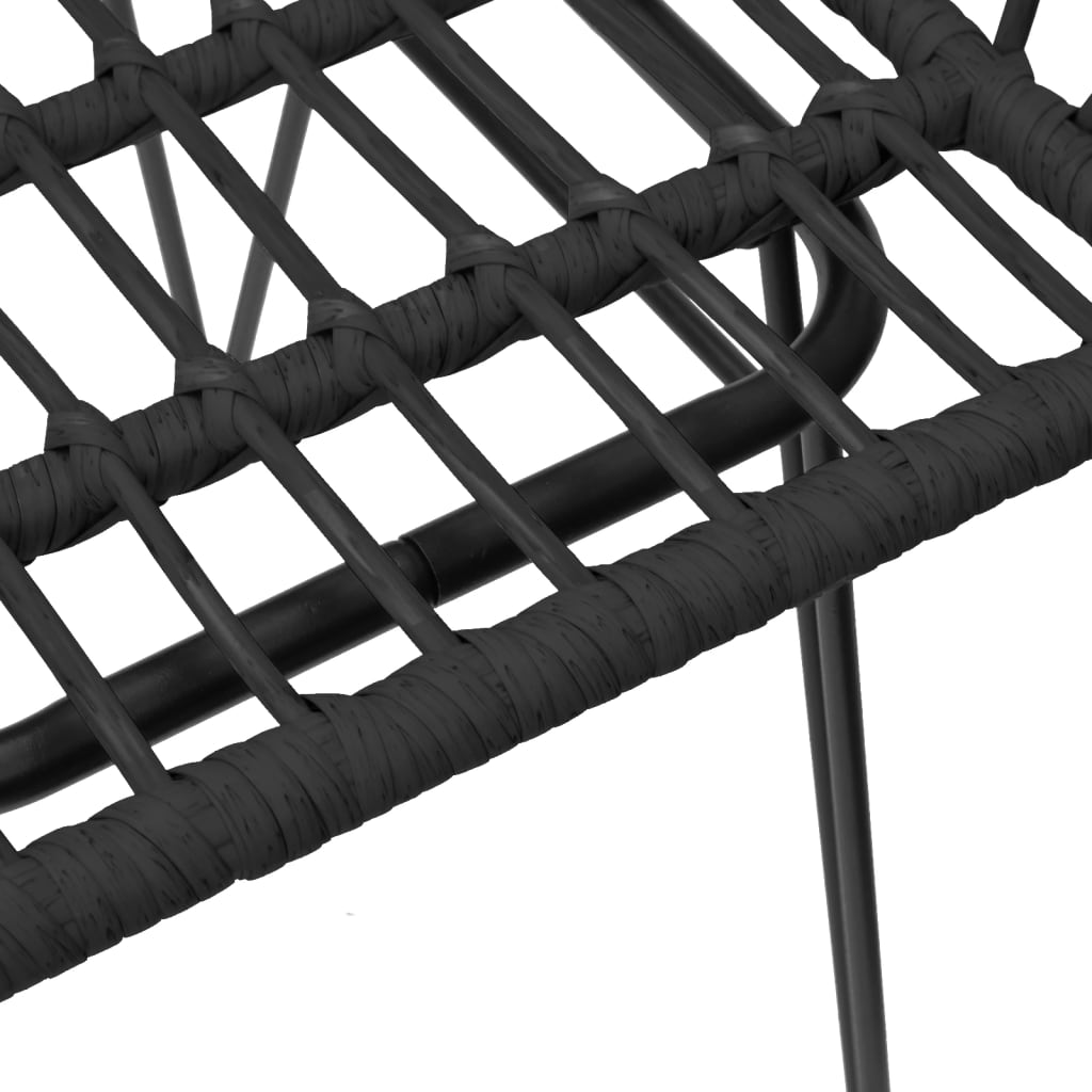 3-delige Tuinset poly rattan zwart