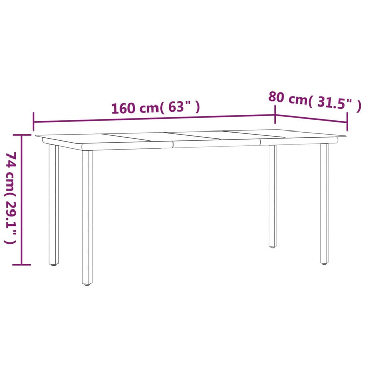 7-delige Tuinset poly rattan zwart